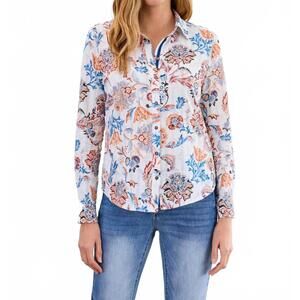 NEW FDJ classic long sleeve shirt in ivory neutral print